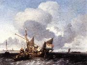 BACKHUYSEN, Ludolf Ships on the Zuiderzee before the Fort of Naarden fgg oil painting on canvas